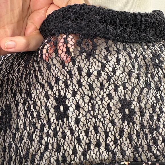 Whimsigoth Fairy Grunge Size L Dress Floral Sheer Lace Peasant Cottage Prairie - Picture 9 of 16